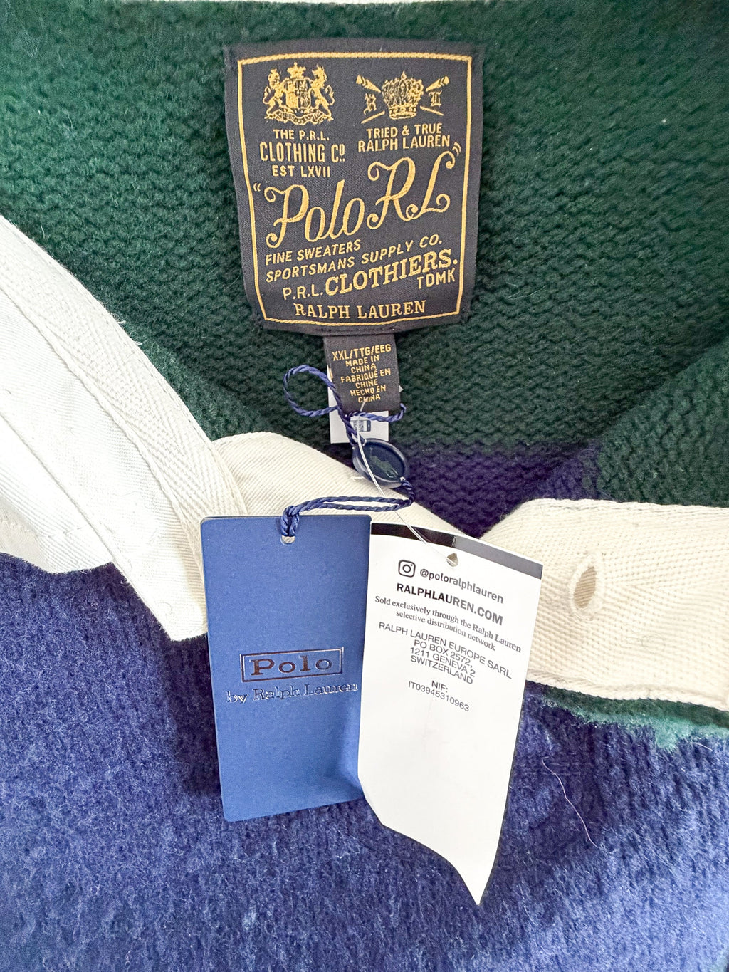 Ralph Lauren Polo Striped Wool Cashmere Rugby Jumper
