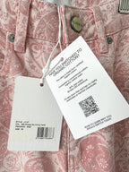 Ganni Pink Paisley-Print Organic Swigy Straight-Leg Jeans