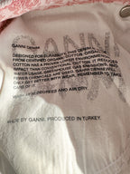 Ganni Pink Paisley-Print Organic Swigy Straight-Leg Jeans