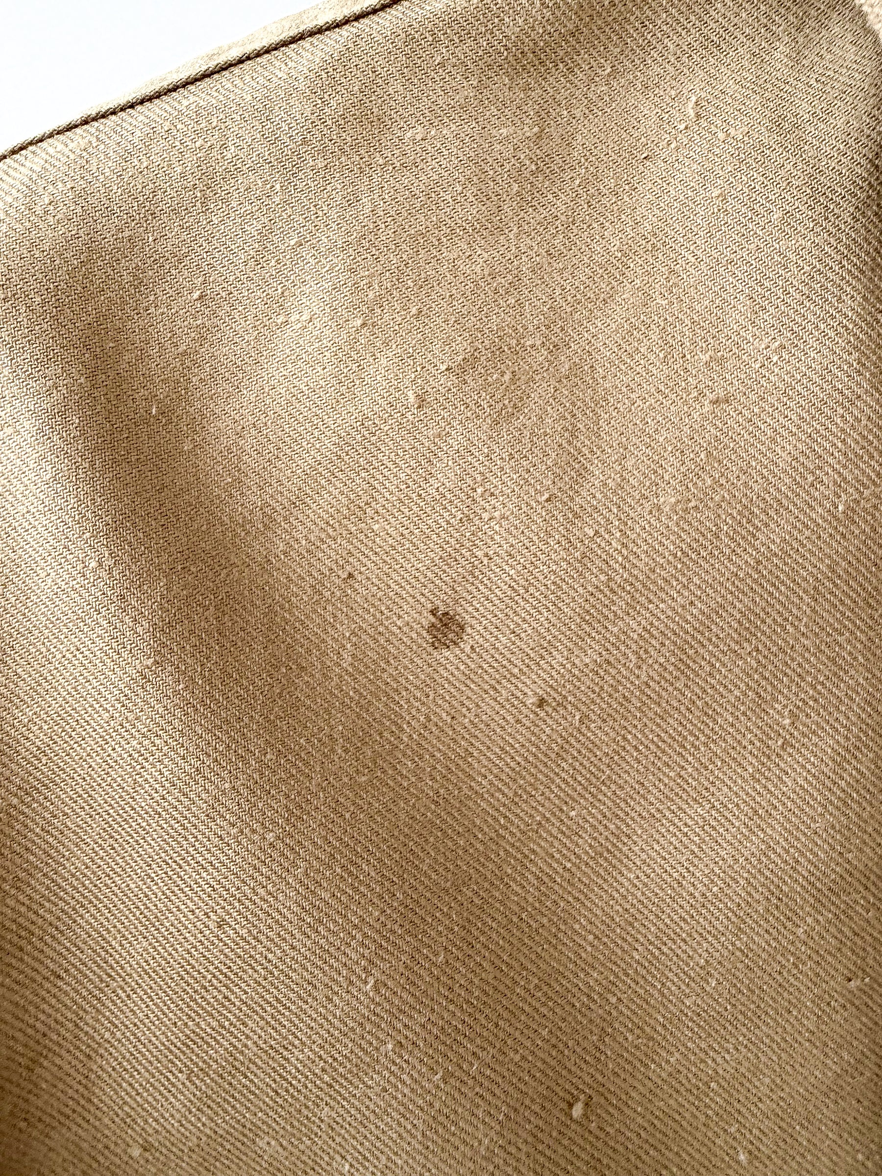 Drake's Double Pocket Brushed Cotton Khaki Shirt DAMAGED