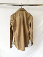 Drake's Double Pocket Brushed Cotton Khaki Shirt