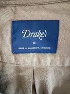 Drake's Double Pocket Brushed Cotton Khaki Shirt