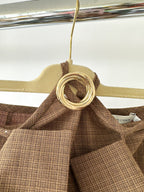 Christopher Esber Brown Wool Blend Checked Cargo Midi Skirt