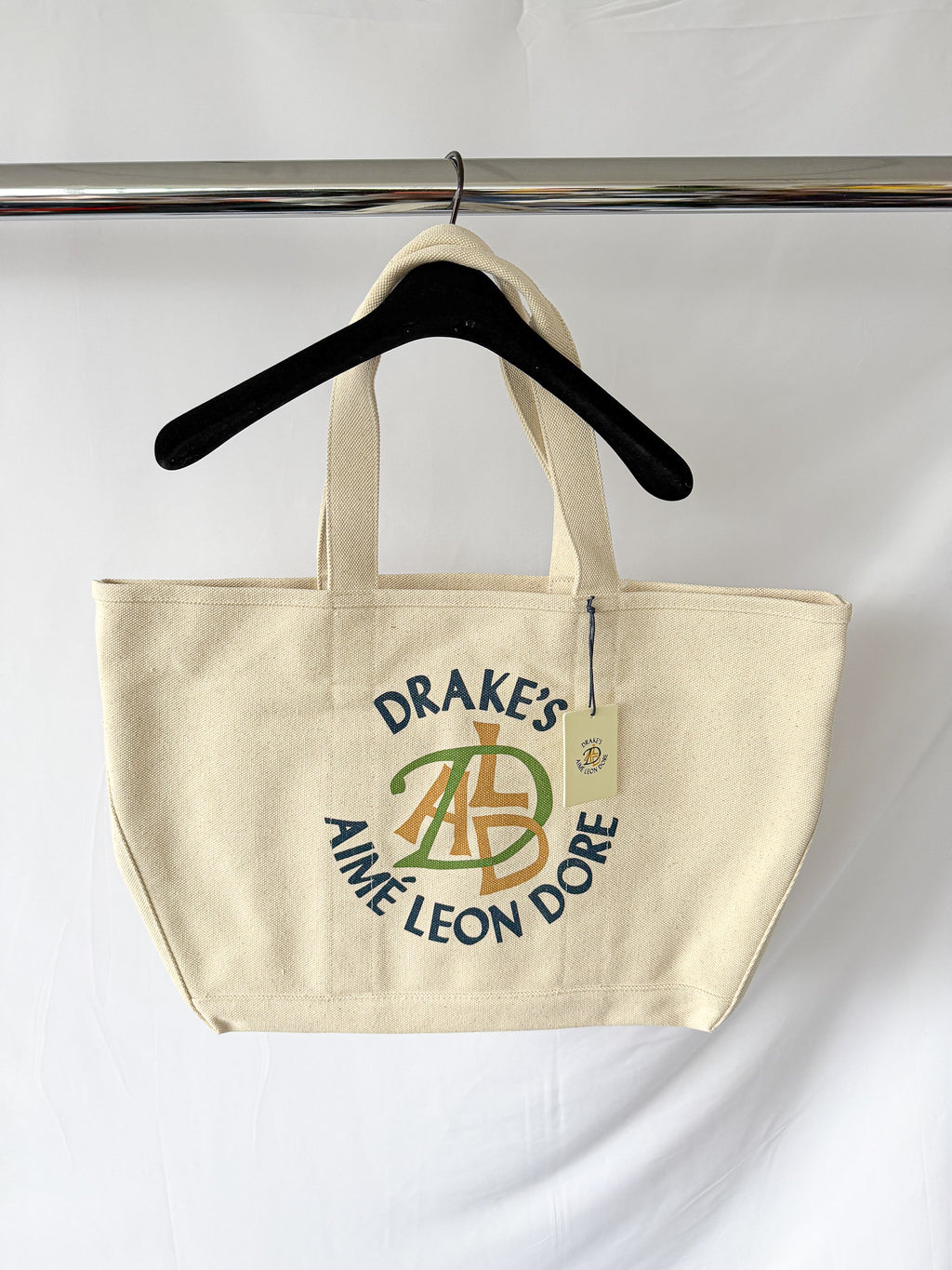 Drake's Aime Leon Dore Canvas Ecru Tote Bag