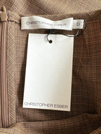 Christopher Esber Brown Wool Blend Checked Cargo Midi Skirt