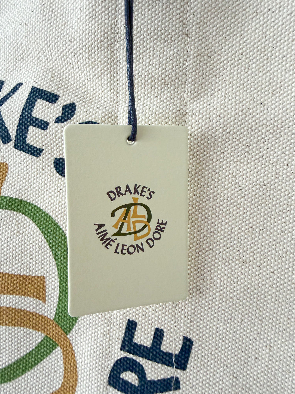 Drake's Aime Leon Dore Canvas Ecru Tote Bag