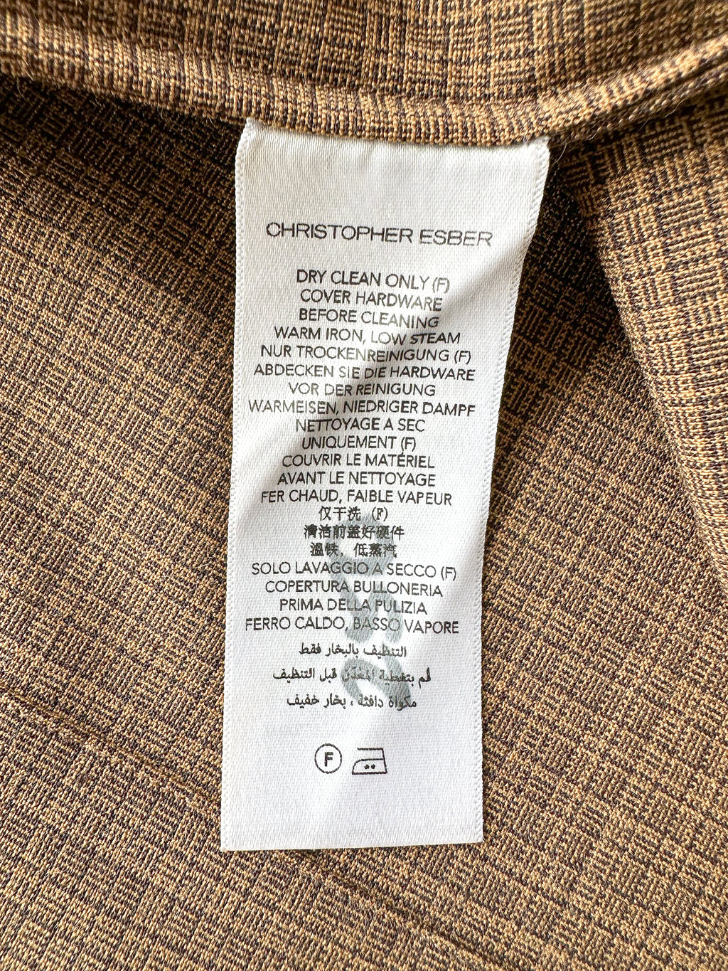 Christopher Esber Brown Wool Blend Checked Cargo Midi Skirt