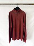 Pringle Of Scotland Qtr Zip Extra Fine Merino Wool Jumper In Burgundy