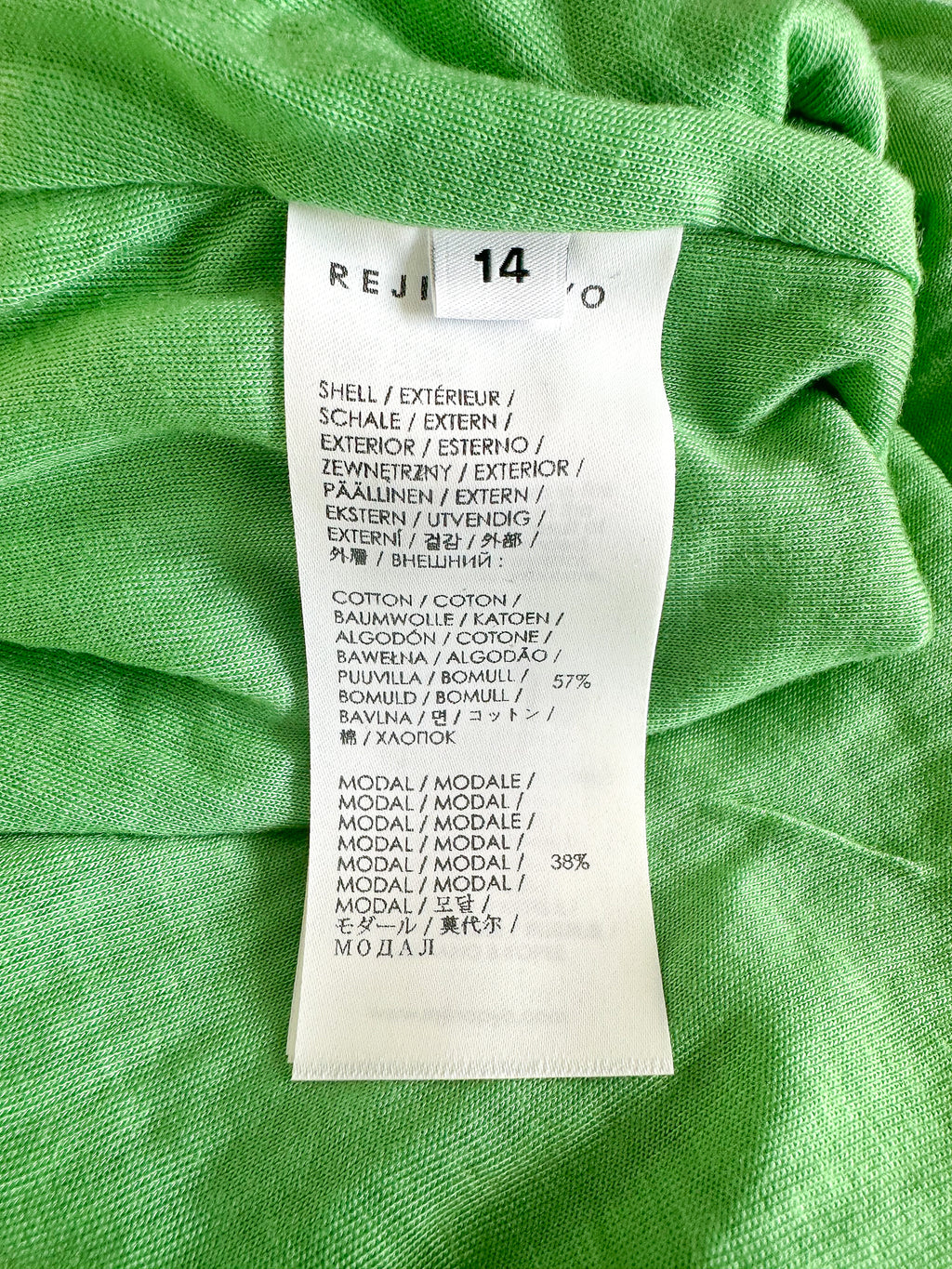 Rejina Pyo Green Nina One Shoulder Ribbed Cotton Tank Top