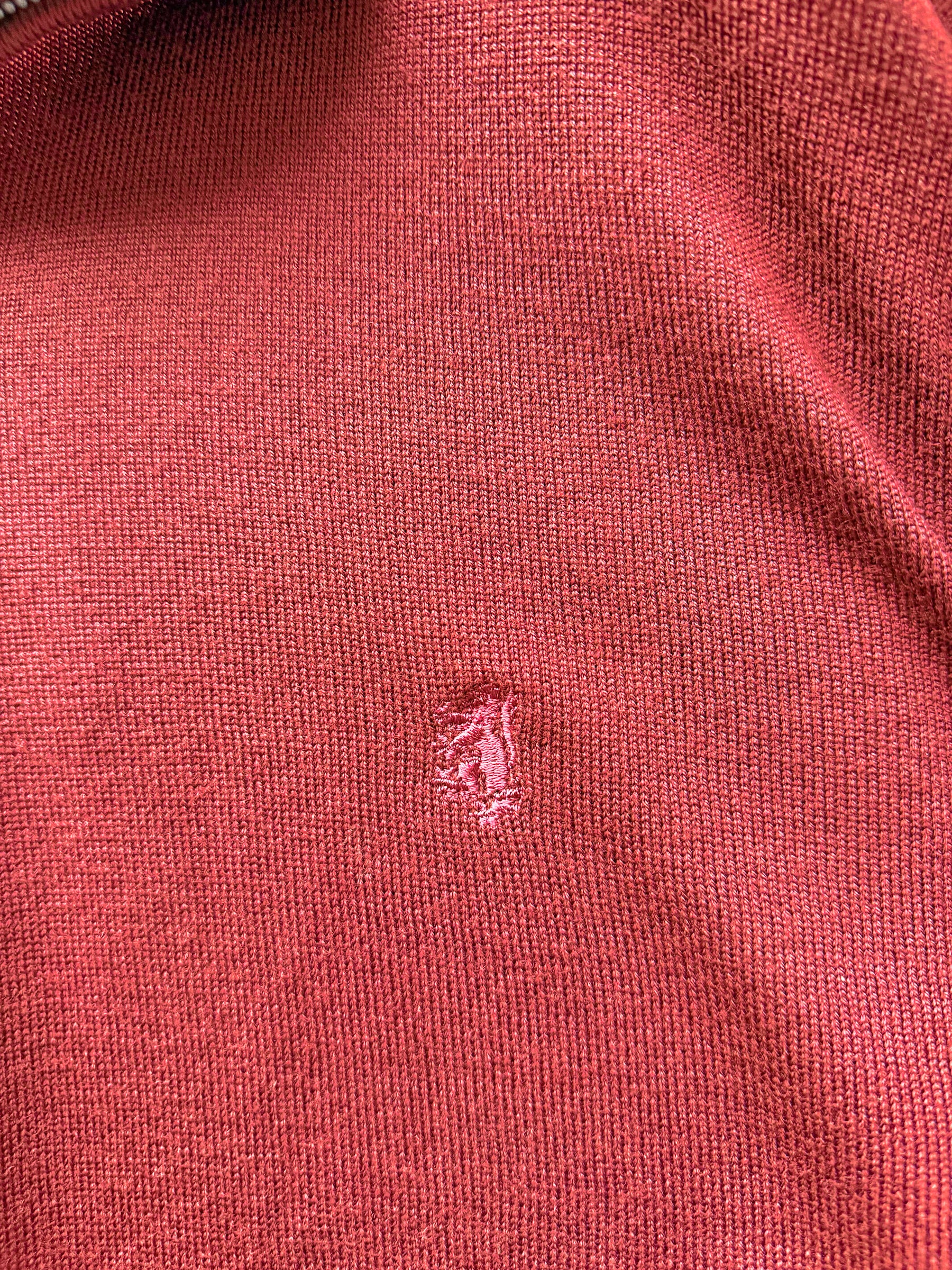 Pringle Of Scotland Qtr Zip Extra Fine Merino Wool Jumper In Burgundy