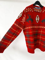 Ralph Lauren Polo Wool Blend Chunky Knit Western Fair Isle Sweater