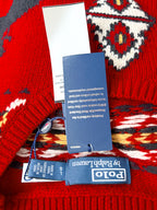 Ralph Lauren Polo Wool Blend Chunky Knit Western Fair Isle Sweater