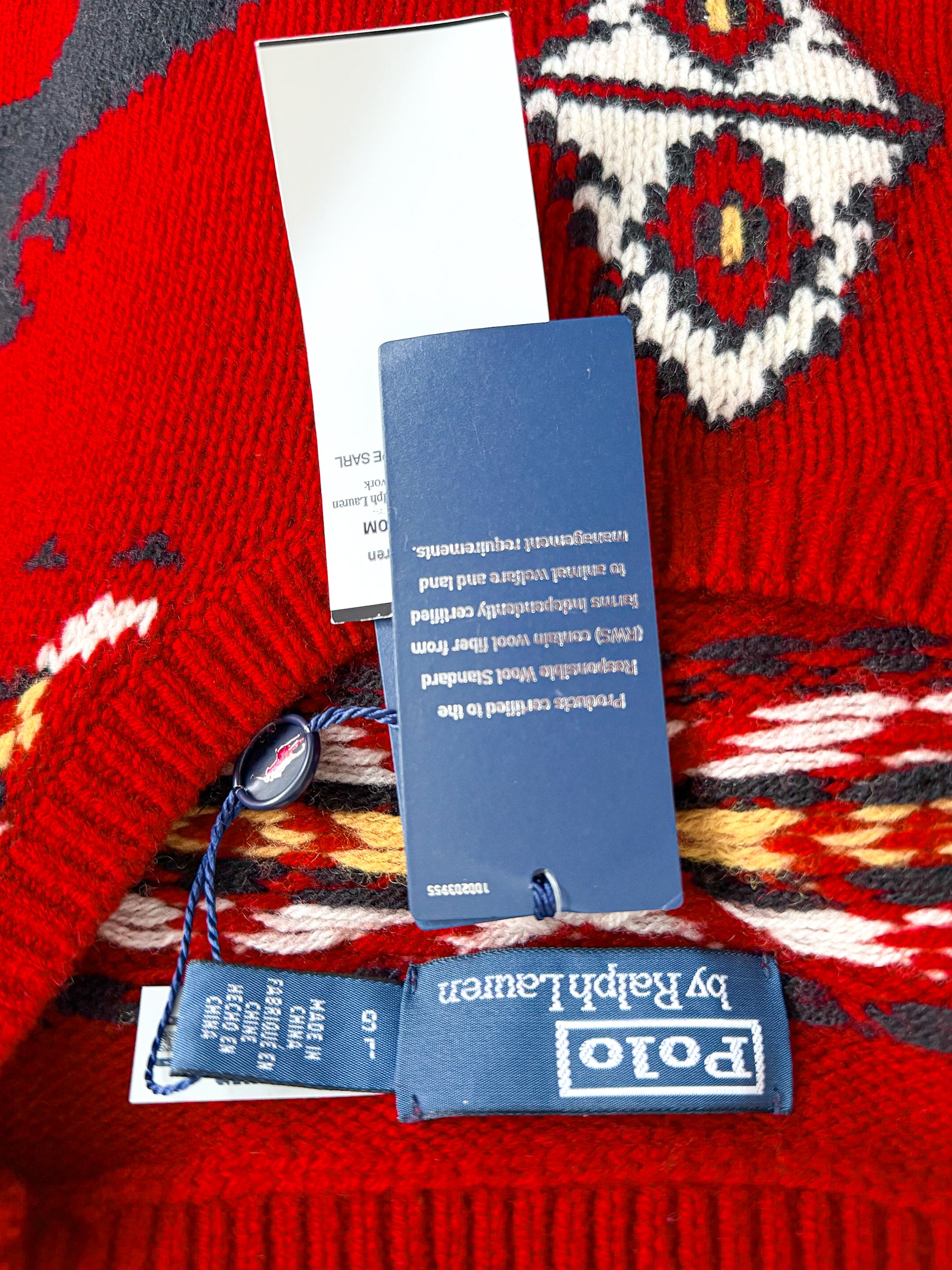 Ralph Lauren Polo Wool Blend Chunky Knit Western Fair Isle Sweater