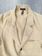 Drake's Linen Stone Unstructured Suit Blazer Jacket