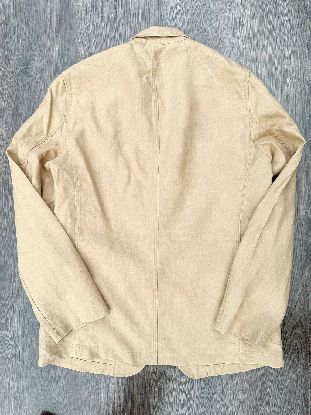 Drake's Linen Stone Unstructured Suit Blazer Jacket