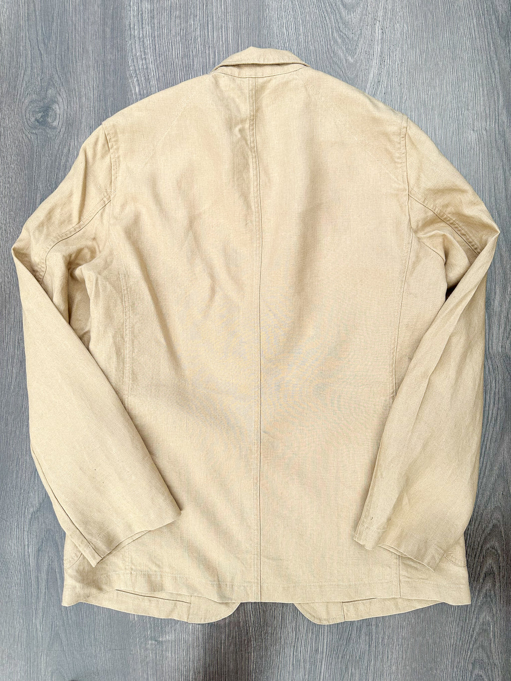 Drake's Linen Stone Unstructured Suit Blazer Jacket