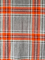 Begg X Co Jura Stuart Check Print Oversized Lambswool Angora Scarf Dark Grey