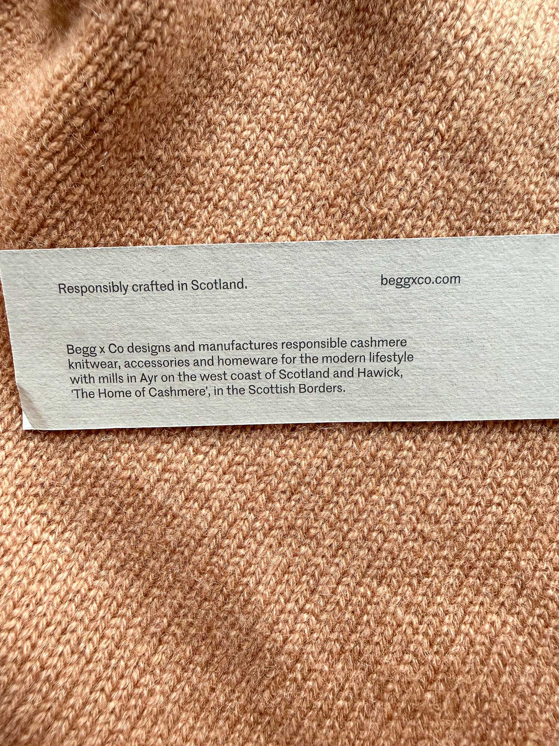 Begg x Co 100% Cashmere Joy Slough Brown Cardigan