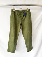 Drake's Olive Cotton Drawstring Trousers