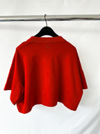 Ami Paris France Logo Front Red Crop Boxy T-Shirt Top