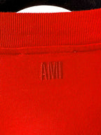 Ami Paris France Logo Front Red Crop Boxy T-Shirt Top