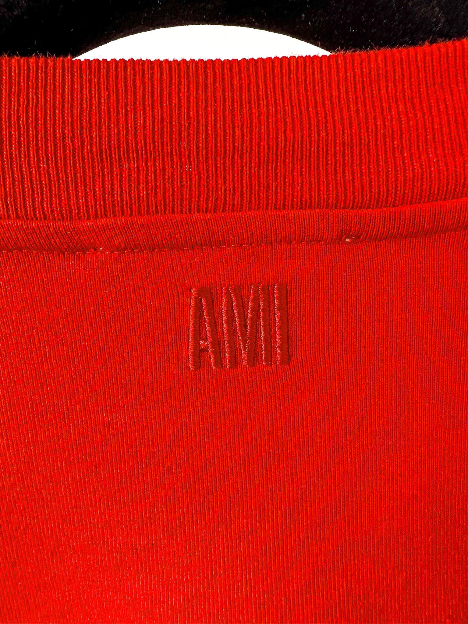 Ami Paris France Logo Front Red Crop Boxy T-Shirt Top