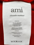 Ami Paris France Logo Front Red Crop Boxy T-Shirt Top