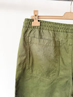 Drake's Olive Cotton Drawstring Trousers