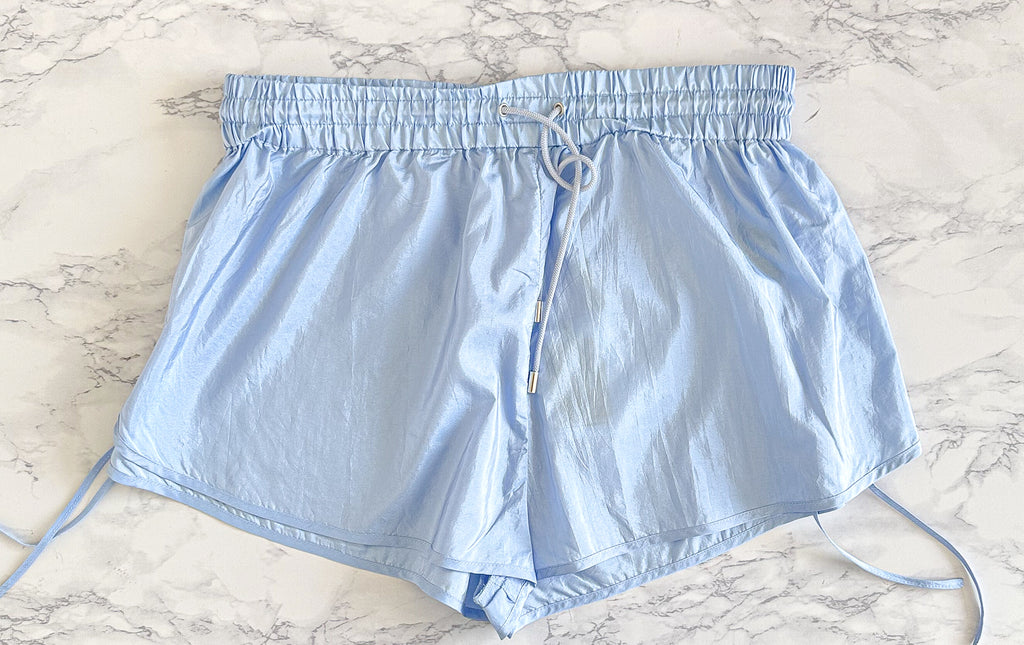Isabel Marant Lysmee Blue Side-tie Track Boxer Shorts