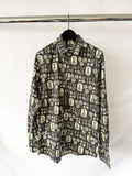 Dolce And Gabbana Sicilia Formal Black Beige Dice Keys Shirt