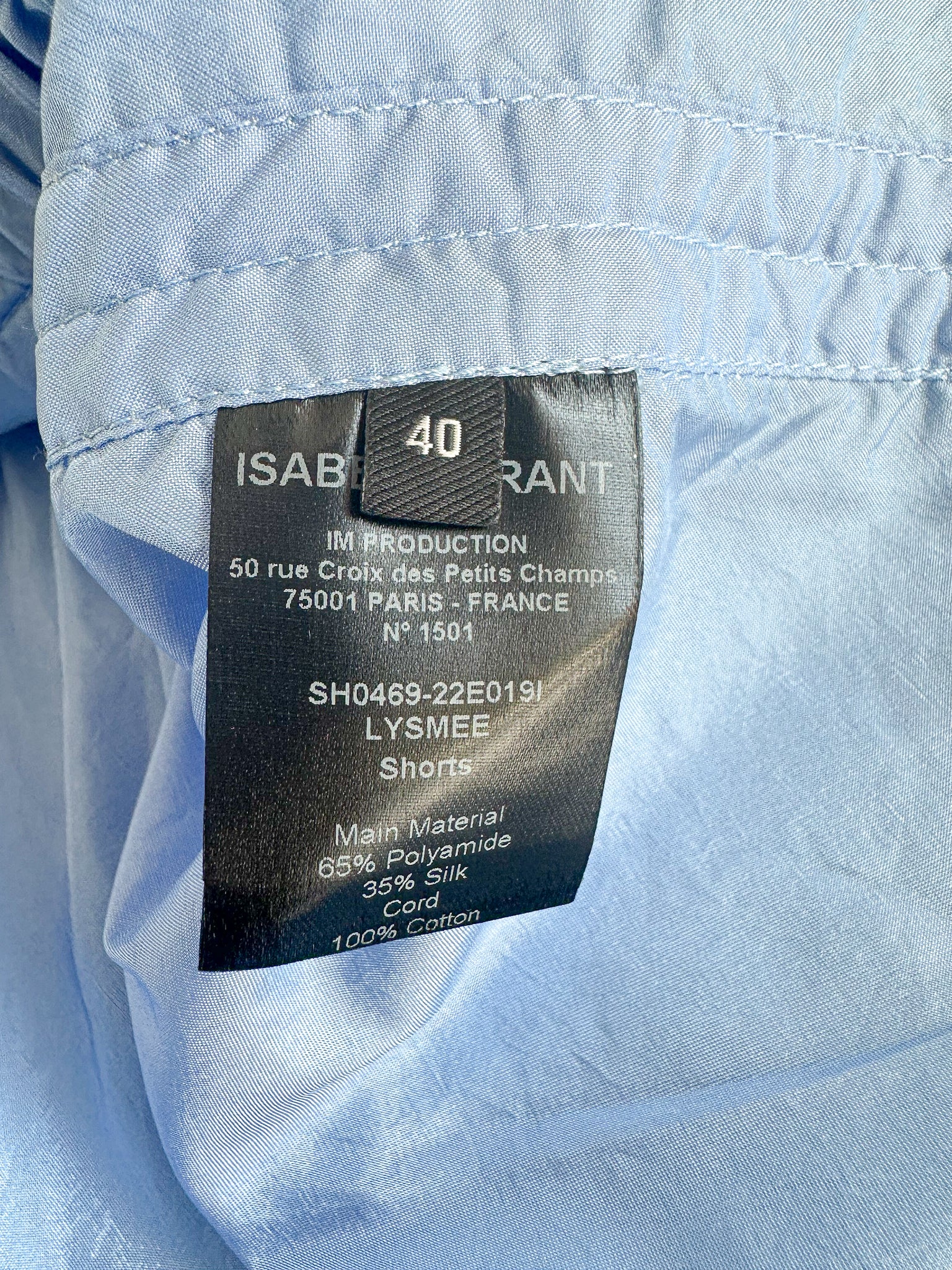 Isabel Marant Lysmee Blue Side-tie Track Boxer Shorts