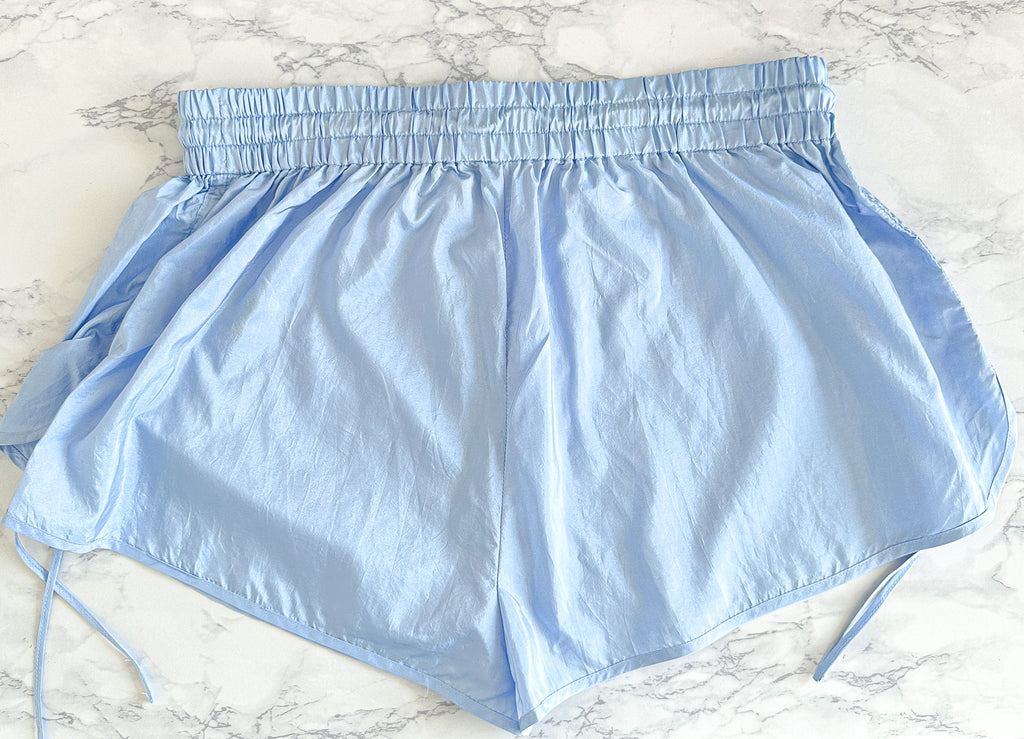 Isabel Marant Lysmee Blue Side-tie Track Boxer Shorts