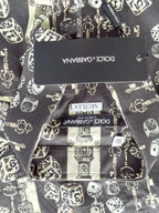 Dolce And Gabbana Sicilia Formal Black Beige Dice Keys Shirt
