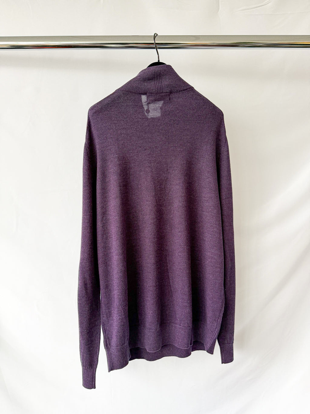 Pringle Of Scotland Qtr Zip Extra Fine Merino Wool Jumper In Purple