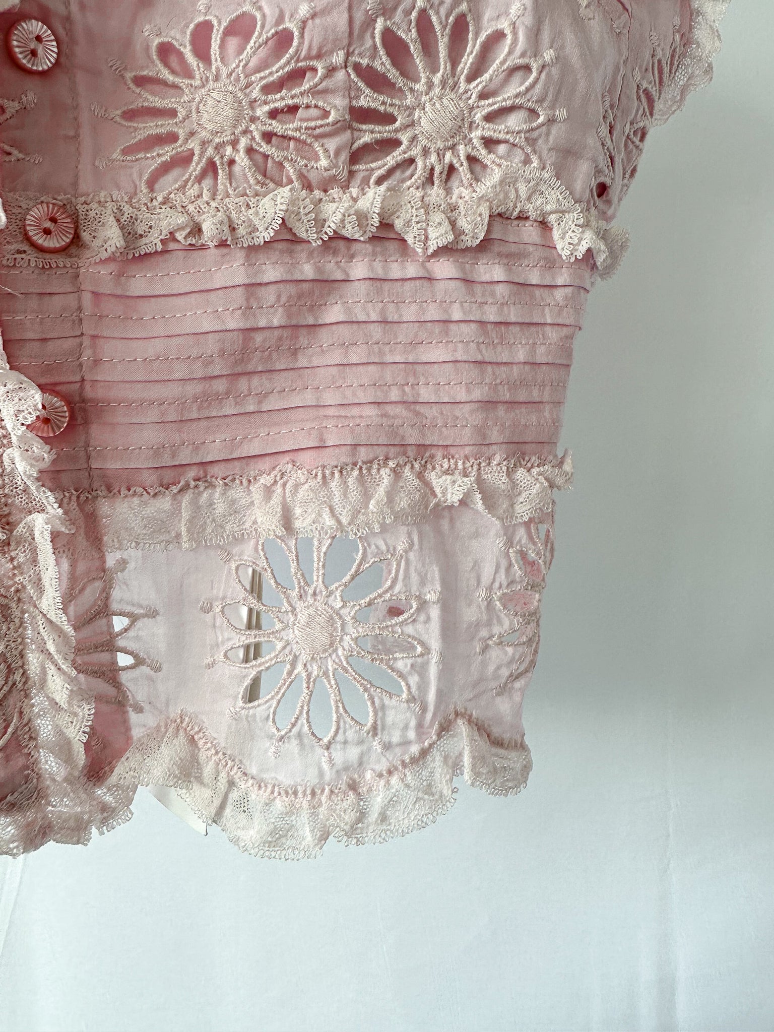 Isabel Marant Pink Delphine Floral Broderie Anglaise Lace Top