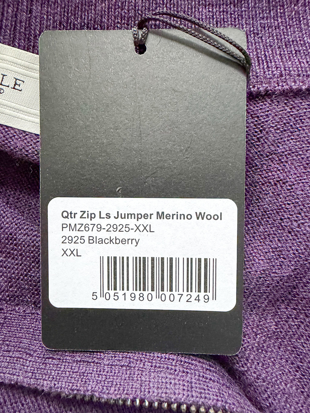Pringle Of Scotland Qtr Zip Extra Fine Merino Wool Jumper In Purple