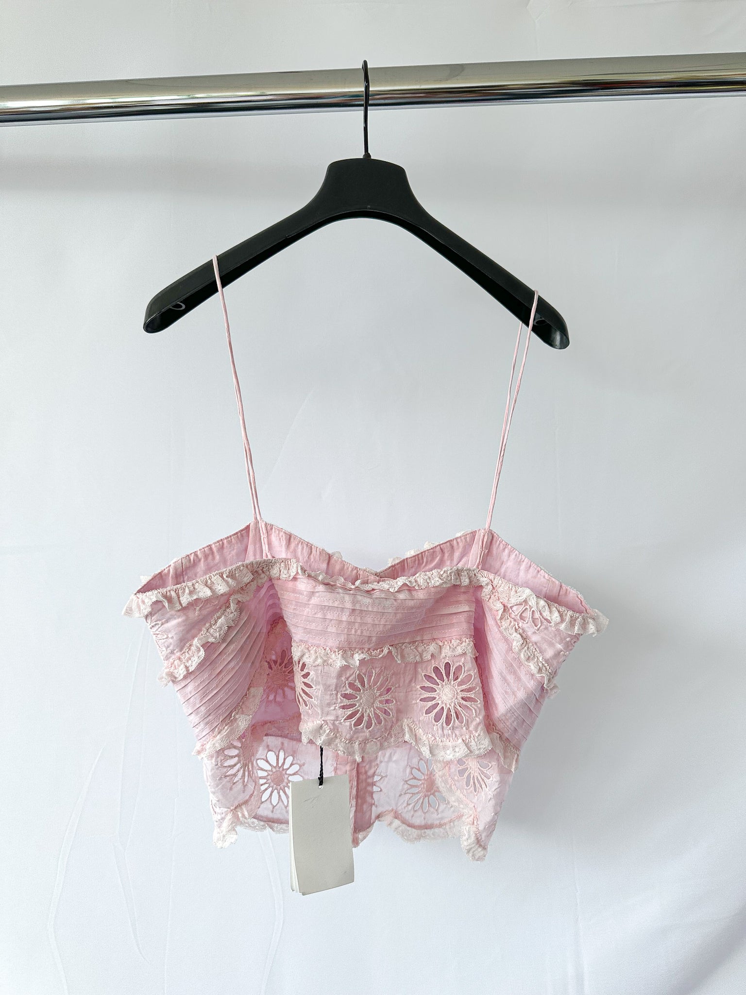 Isabel Marant Pink Delphine Floral Broderie Anglaise Lace Top