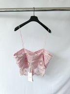 Isabel Marant Pink Delphine Floral Broderie Anglaise Lace Top