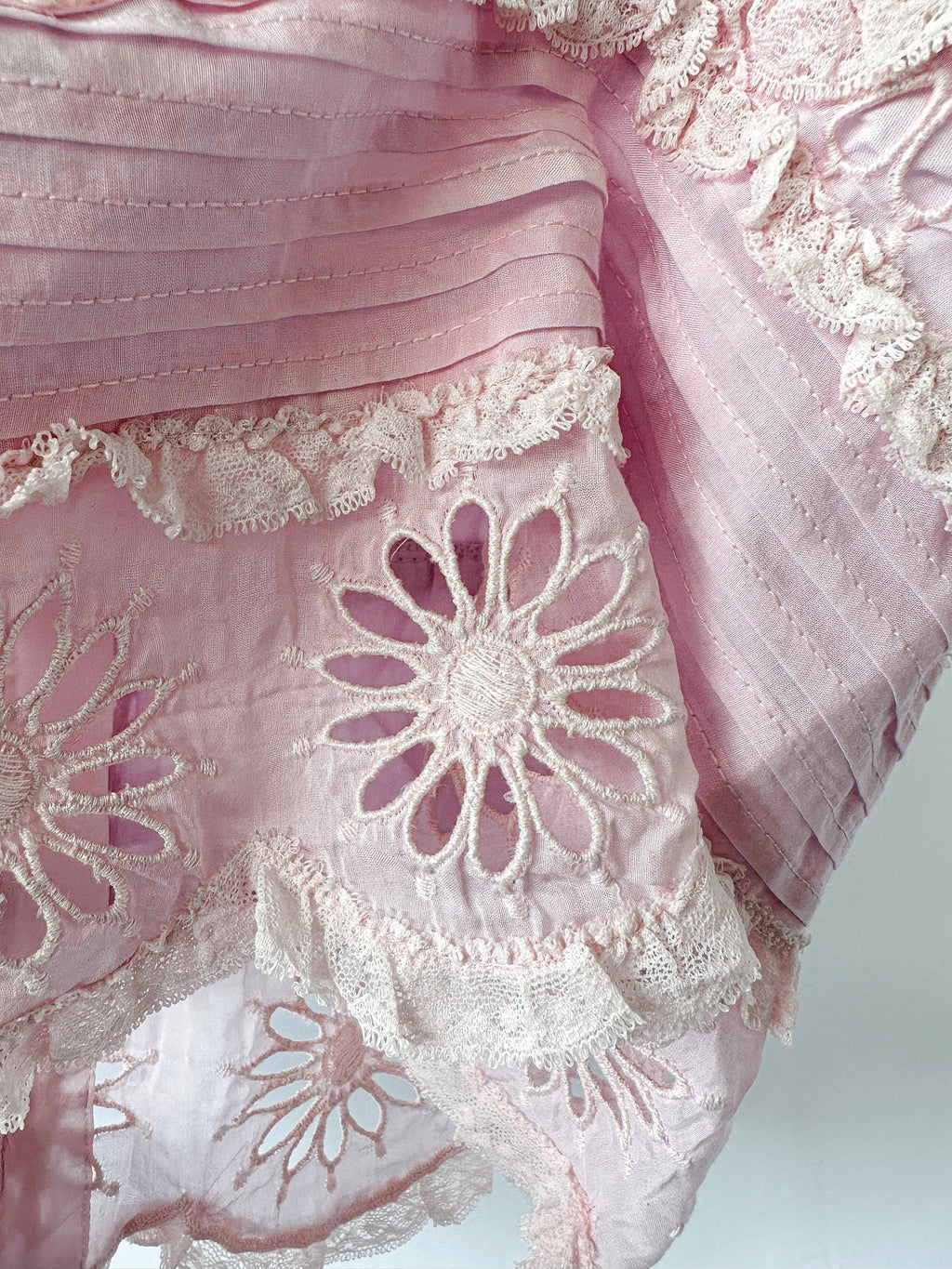 Isabel Marant Pink Delphine Floral Broderie Anglaise Lace Top