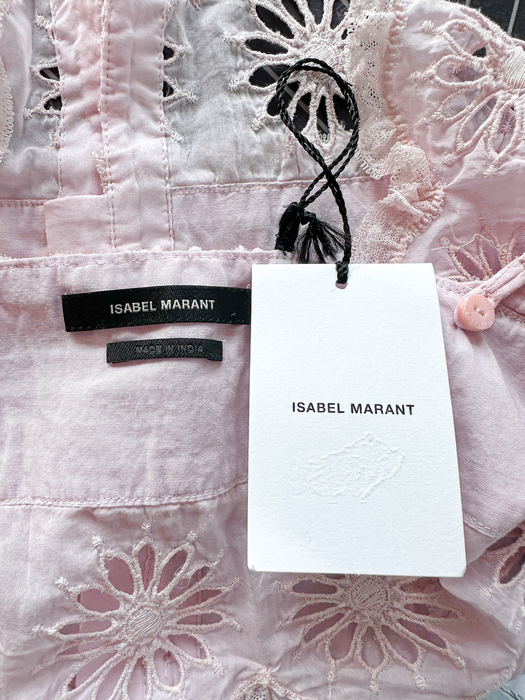 Isabel Marant Pink Delphine Floral Broderie Anglaise Lace Top