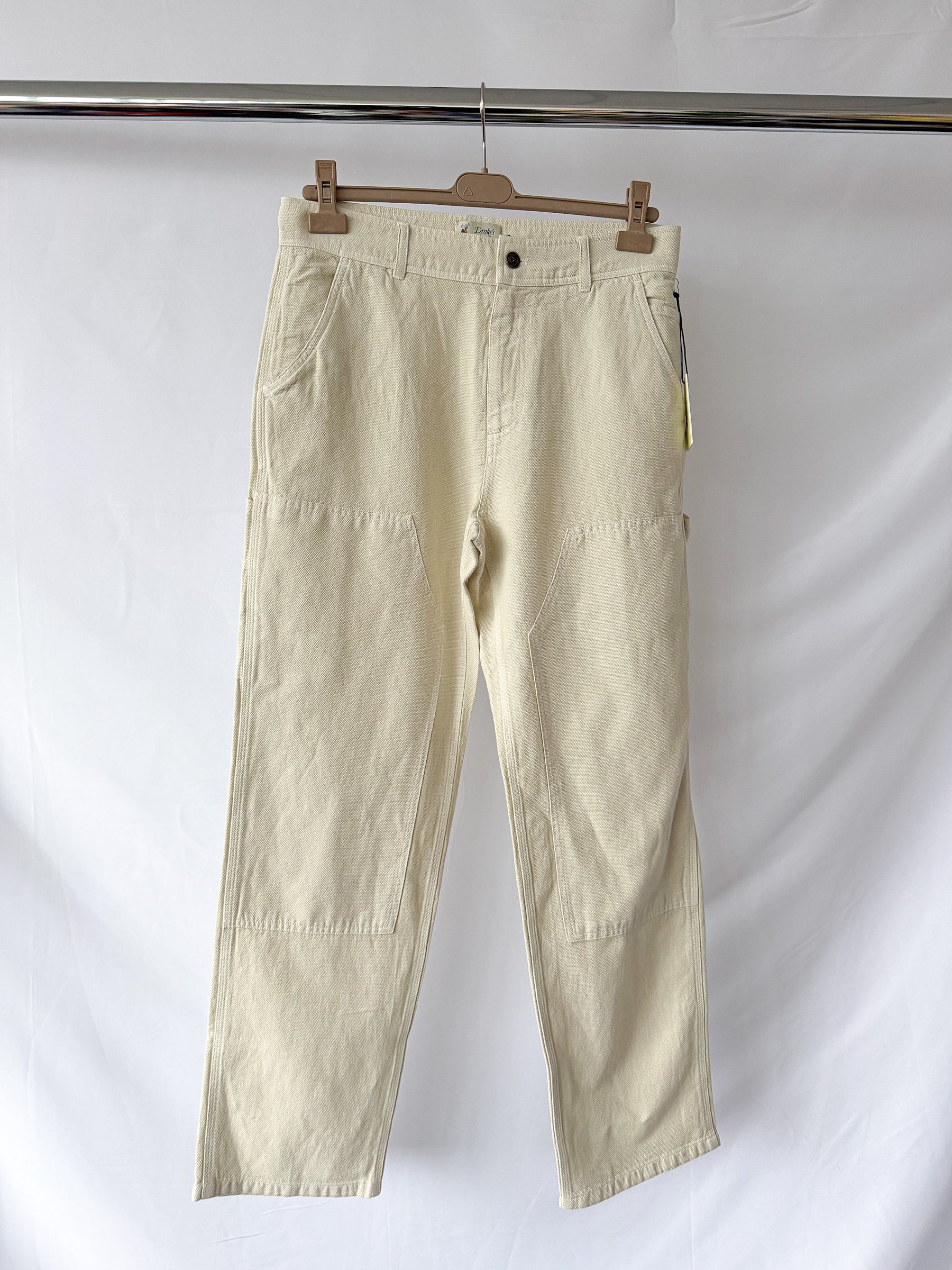 Drake's x Aimé Leon Dore Garment Dyed Carpenter Pant In Ecru