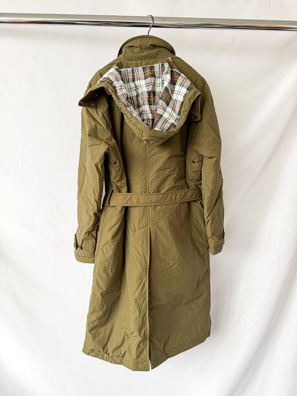 Drake's X Aime Leon Dore Quilted Overcoat Olive Green