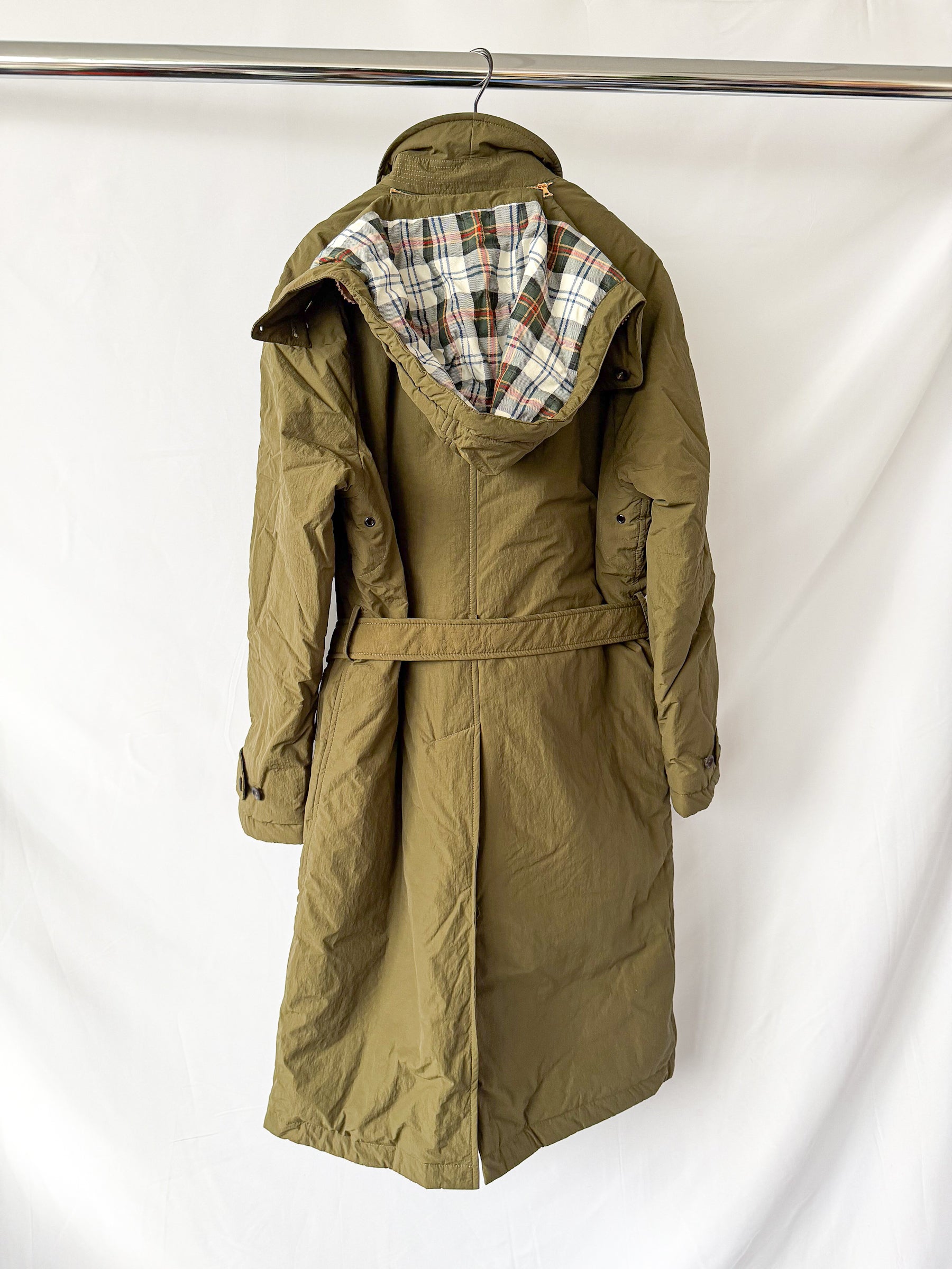 Drake's X Aime Leon Dore Quilted Overcoat Olive Green