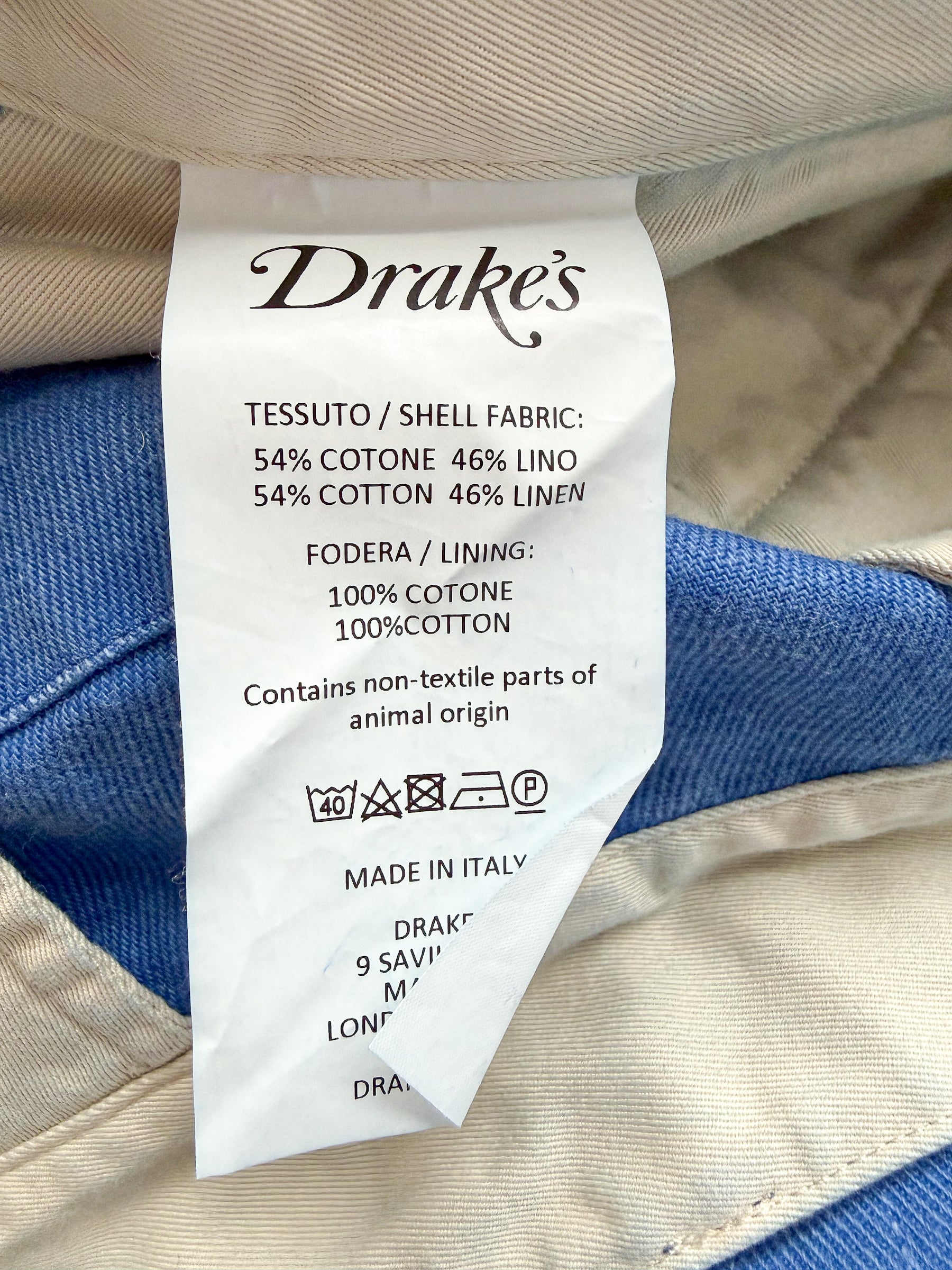 Drake's Blue Canvas Games Trousers