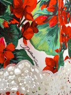 Dolce & Gabbana Red Floral Guipure Portofino Lace Panel Skirt