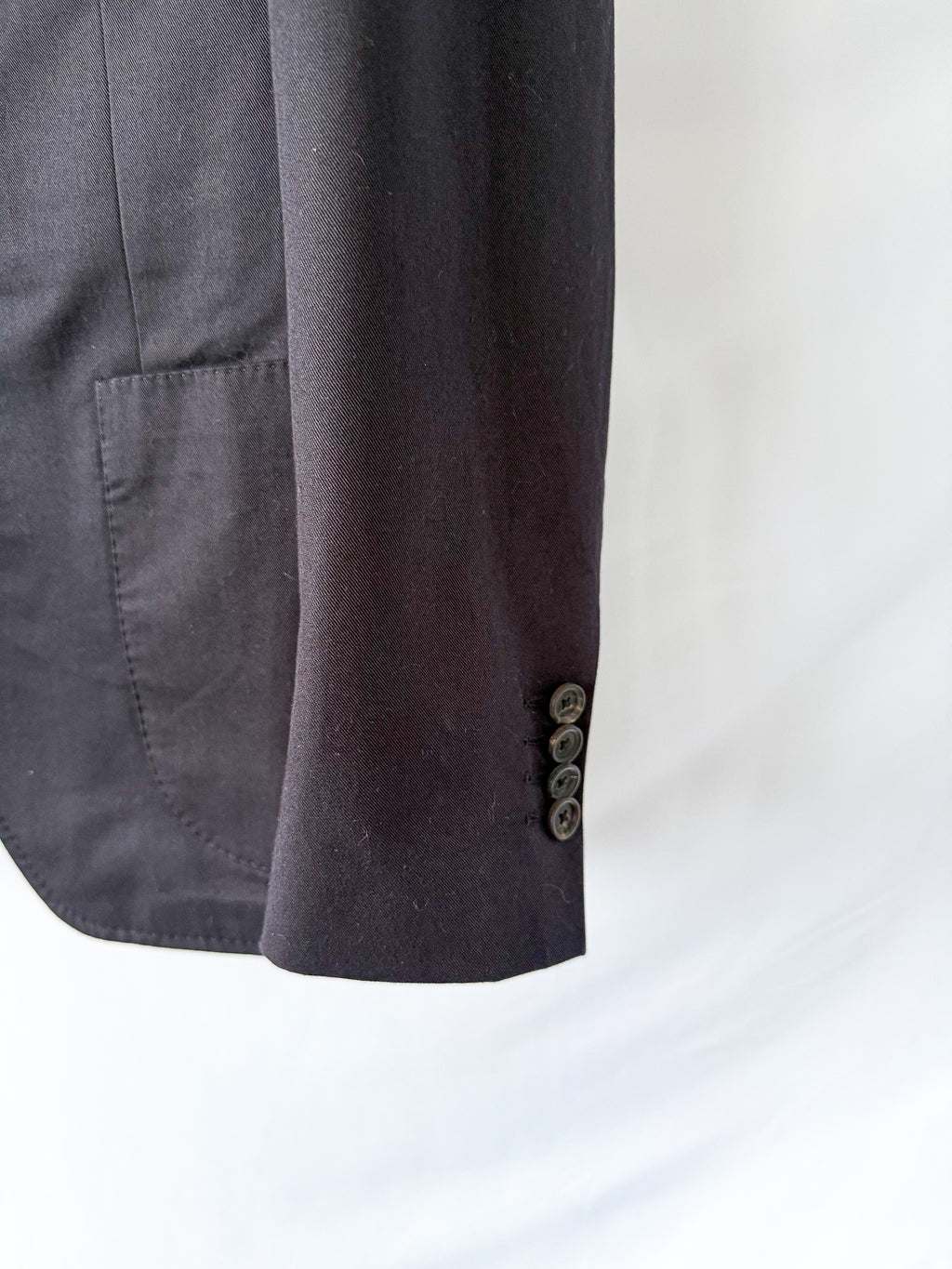 Drake's Navy Blue Cotton Drill Blazer