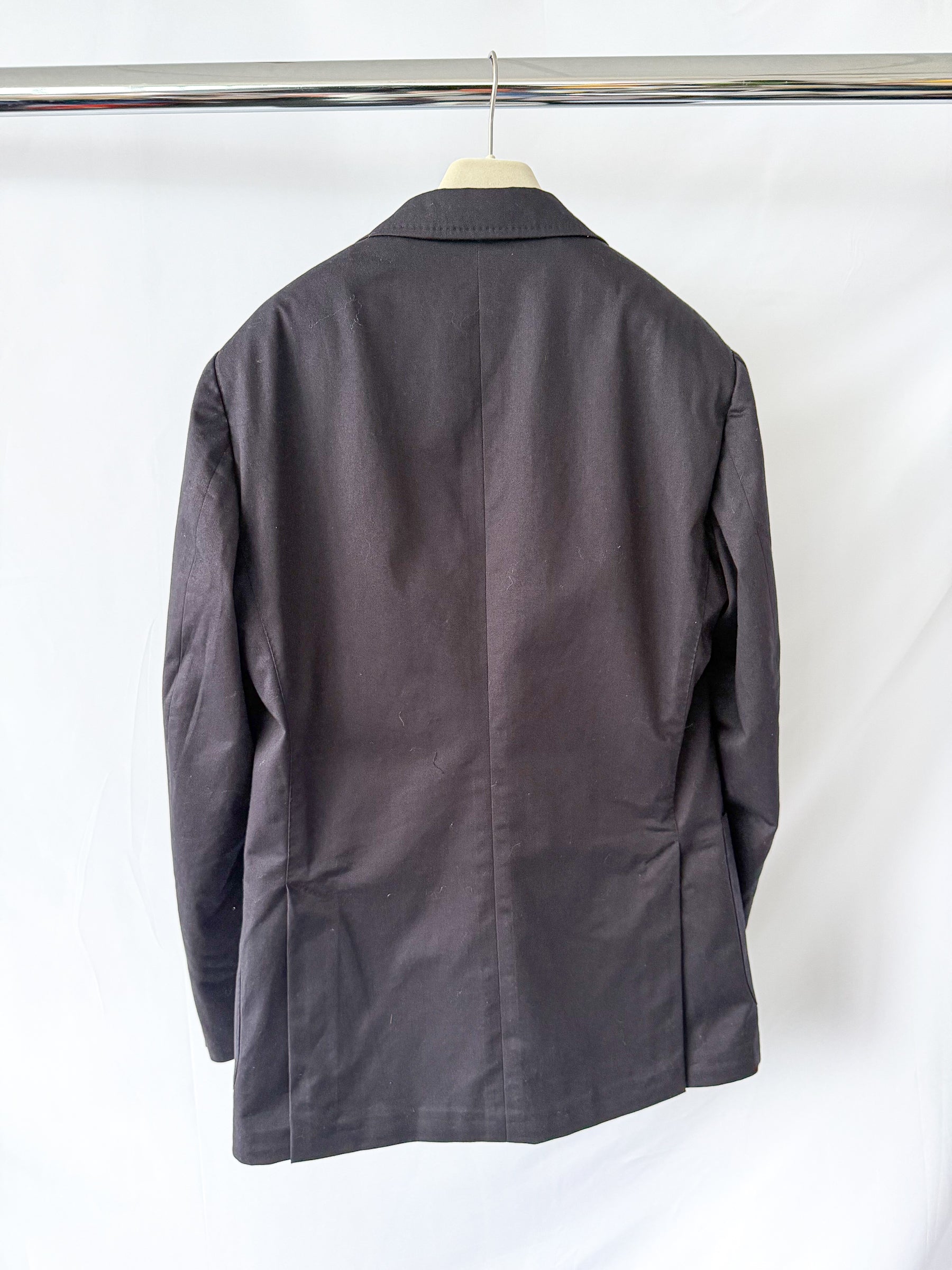 Drake's Navy Blue Cotton Drill Blazer