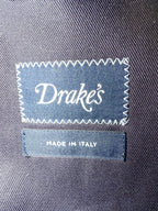 Drake's Navy Blue Cotton Drill Blazer