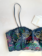 Chloe Floral Embroidered Eyelet Spaghetti Strap Crop Top