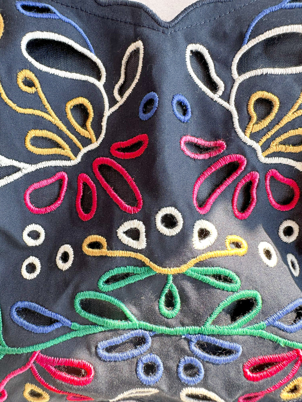 Chloe Floral Embroidered Eyelet Spaghetti Strap Crop Top